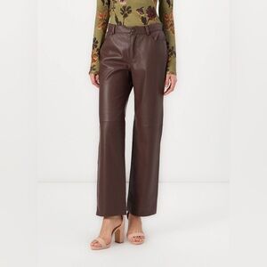 ICHI Straight Leg Coffee Bean Brown Pants‎ 12